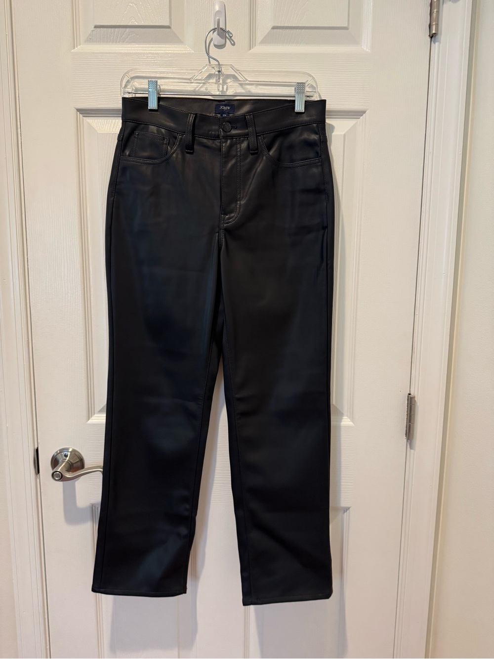 J. Crew Women’s Straight Faux-Leather Jeans - Black